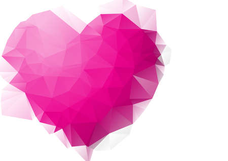 Polygonal pink Heart backgroundのイラスト素材