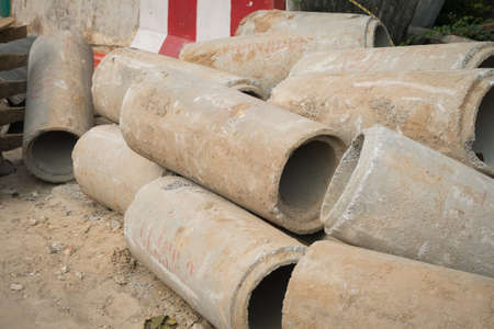 Broken Concrete drainage sewerの写真素材