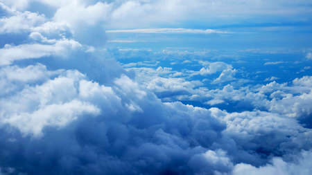 Cloudscape. Blue sky and white cloud. Sunny day. Cumulus cloud.