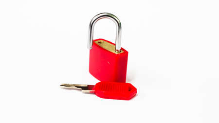 locked padlock with the key