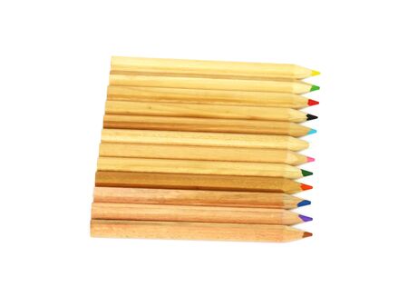 Colored pencils on white backgroundの写真素材