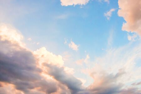 Evening light with clouds and blue sky