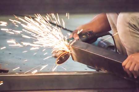 Angle grinder sparksの写真素材