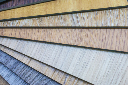 PVC Polymer Vinyl sample for customers to choose the floor design within the copy spaceの写真素材