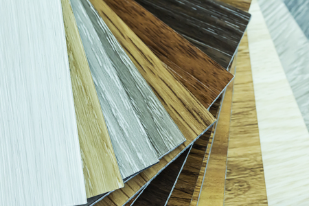 PVC Polymer Vinyl sample for customers to choose the floor design within the copy spaceの写真素材