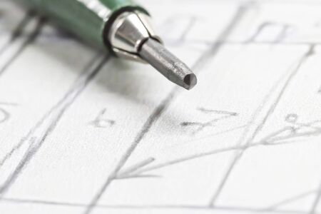 Pencil tip on paperの写真素材