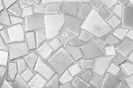 Tile background is cracked with gray flooringの写真素材