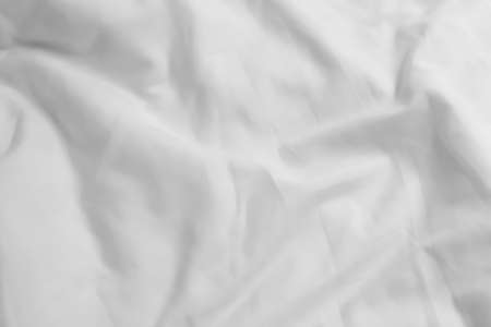 Close up of bedding White sheets with copy spaceの写真素材