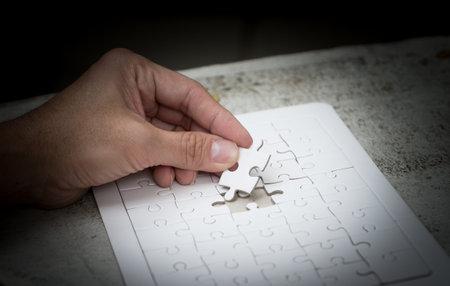 Last white piece of jigsaw puzzle to complete the mission