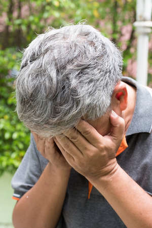 Depressed old manの写真素材