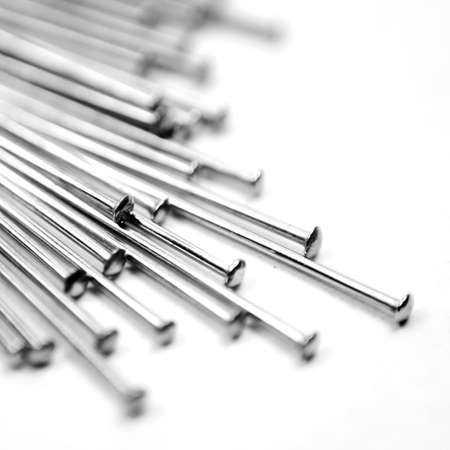 pushpins macro isolated on white. office concept backgroundの写真素材