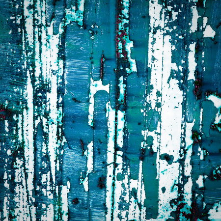 old paint texture background. abstract blue painting. peeling paint surface.