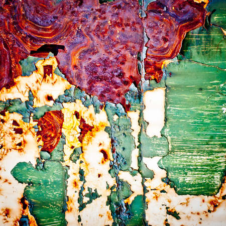 Grunge background. Rusty metal texture. Peeling paint surface. Abstract painting.の写真素材