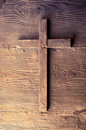Wooden cross. Christian symbol.の写真素材