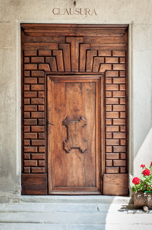 wooden door backgroundの写真素材