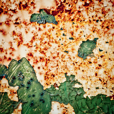 Grunge texture background overlay. Rusty metal texture with cracked paint. Weathered Paint on Metal...