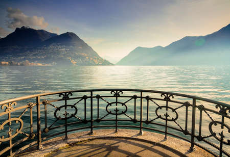 a morning at the lakesの写真素材