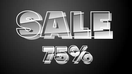 sale banner with slice paper style in black and white.vector illustrationのイラスト素材