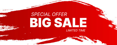 big sale banner background design in red and white with grunge.vector illustrationのイラスト素材