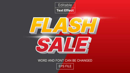 flash sale editable text effect on black and red background with lightのイラスト素材
