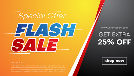 flash sale banner design template for your business promotion. vector illustrationのイラスト素材