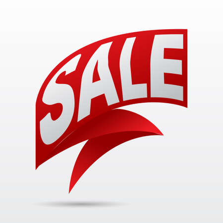 sale banner design.vector illustration.red ribbonのイラスト素材
