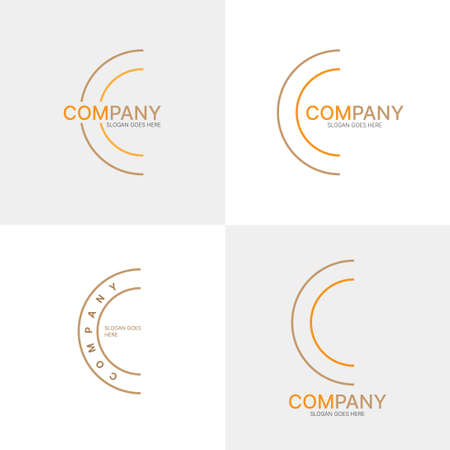 set of initial letter c logo design inspiration with soft color.vector illustrationのイラスト素材