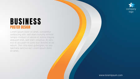 business poster.flyer,cover,brochure or banner background design with blue and orange curve.vector illustrationのイラスト素材