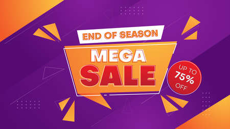 mega sale banner background. business vector illustrationのイラスト素材