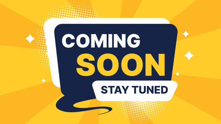 coming soon banner or poster with cartoon background.vector illustrationのイラスト素材