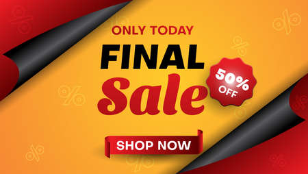 sale banner design template in red, orange and black color. business vector illustrationのイラスト素材