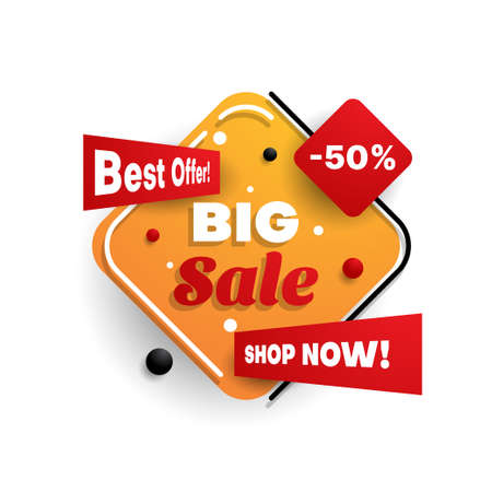 sale label design in orange and red. business vector illustrationのイラスト素材