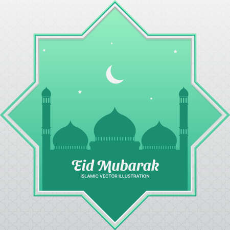 eid mubarak greeting background. islamic vector illustrationのイラスト素材