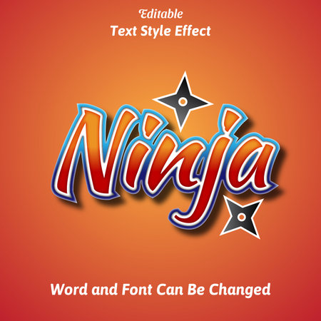 text style effect in red and blue color. Ninja text effectのイラスト素材