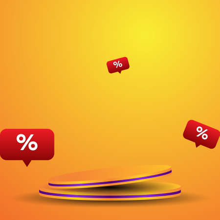 3d podium in orange and purple. business vector illustrationのイラスト素材