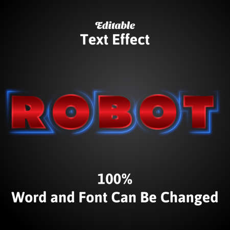 Robot text effect design with neon lightのイラスト素材