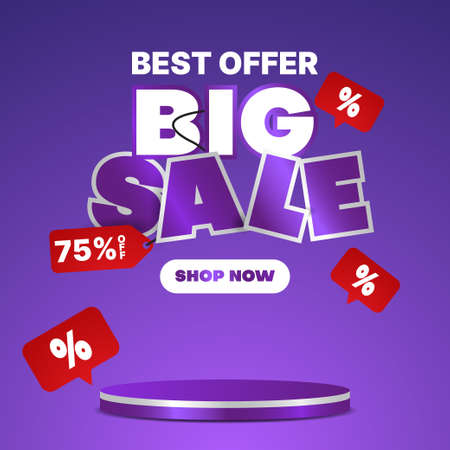 3d sale banner design template. business vector illustrationのイラスト素材
