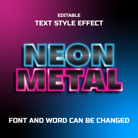 text effect design with neon lightのイラスト素材