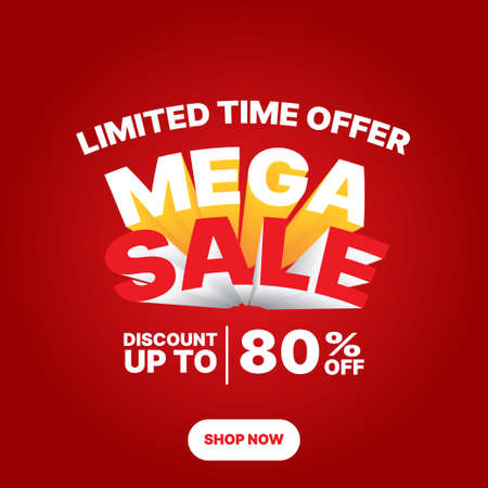 mega sale promotion design template. business vector illustrationのイラスト素材