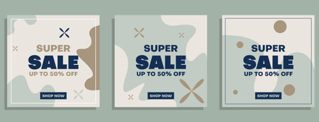 set of sale banner. social media post template. vector illustrationのイラスト素材
