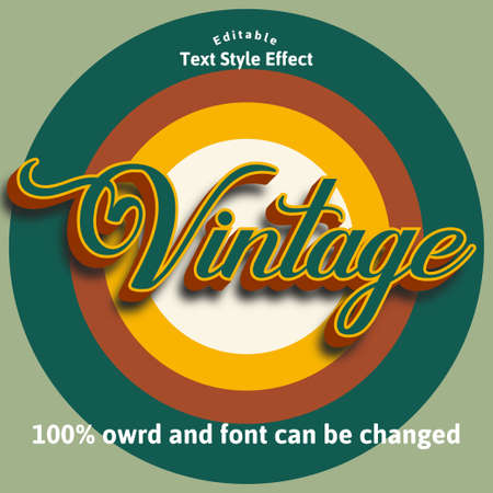 vintage editable text style effect designのイラスト素材