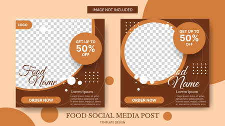food culinary social media post template design for promotionのイラスト素材