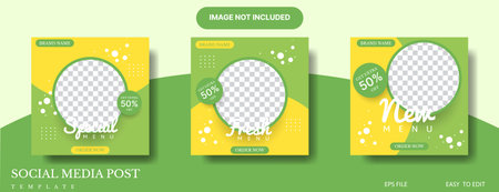 food social media post template design for promotionのイラスト素材