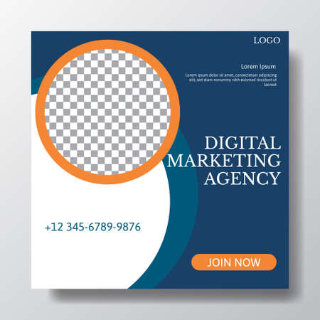 digital marketing agency social media post template design. vector illustrationのイラスト素材