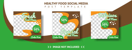 food social media post template design for promotion. business vector vector illustrationのイラスト素材