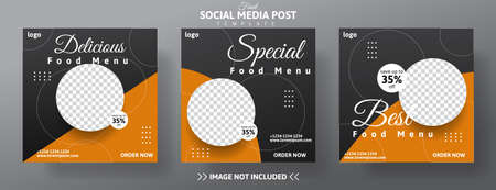 food social media post template design for promotion. business vector vector illustrationのイラスト素材