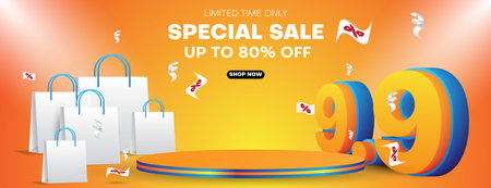 9.9 sale banner design template. business vector illustration