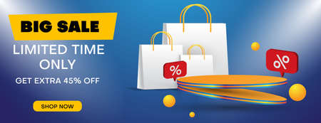 sale banner design template with shopping bag. business vector illustrationのイラスト素材