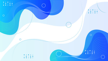 abstract blue fluid shapes and wavy line backgroundのイラスト素材