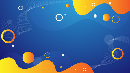 abstract fluid background with blue and yellow color. vector illustrationのイラスト素材